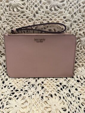 kate spade Blush Pink Saffiano Wristlet Clutch